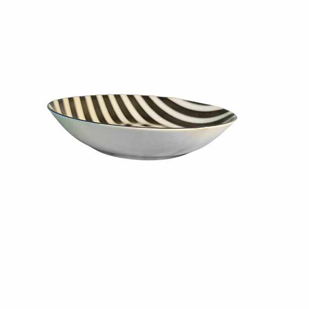 Keraminė sriubos lėkštė su juodais dryžiais, 20 cm (550 ml)