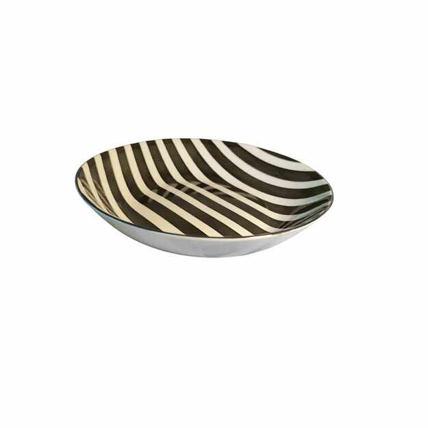 Keraminė sriubos lėkštė su juodais dryžiais, 20 cm (550 ml) 1