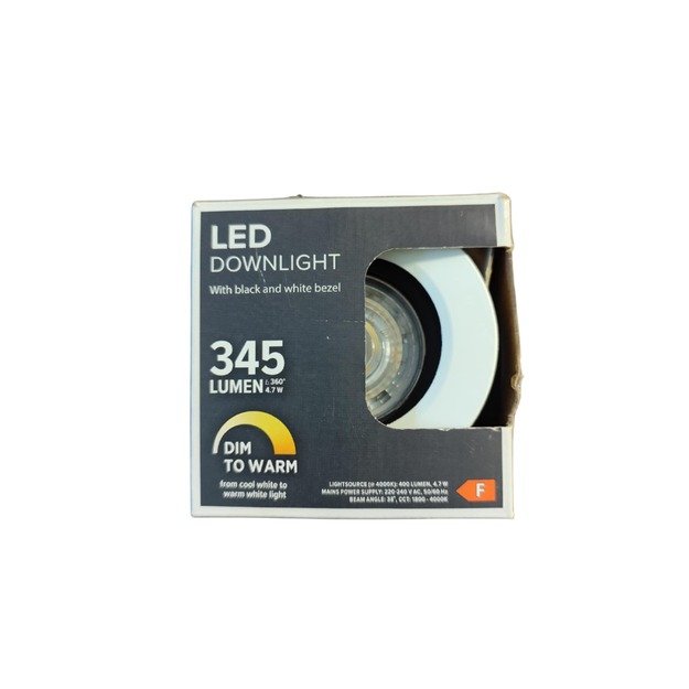 LED įleidžiamas šviestuvas 4,7W „Dim to Warm“, baltas apvadas