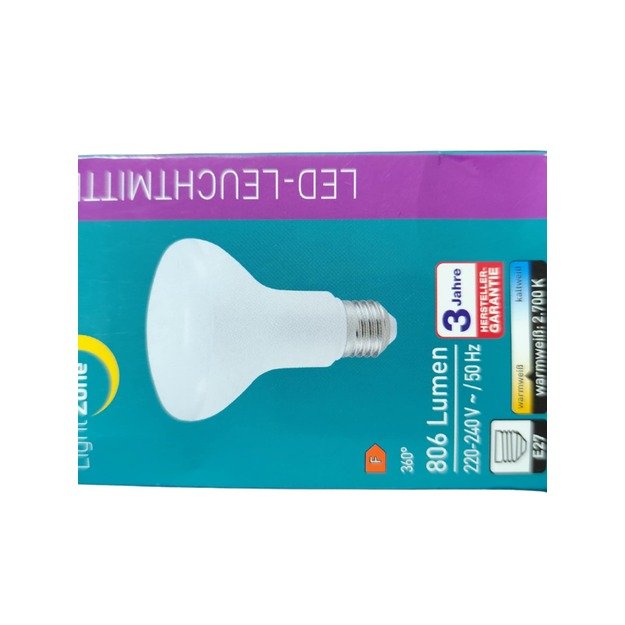 LightZone LED E27 9W, 806lm, 2700K, šilta balta