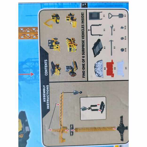 Statybinis žaislas – bokštinis kranas su transporto priemone ir 50 priedų (40 cm) 2