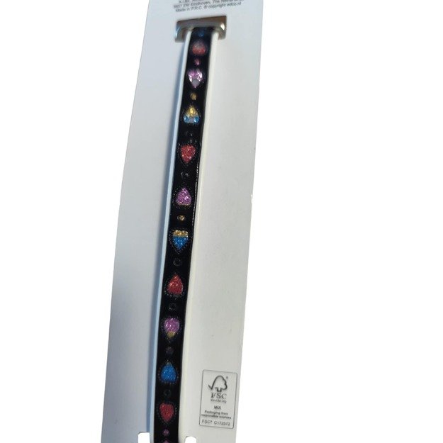 Katės antkaklis su spalvotomis širdelėmis ir varpeliu 2