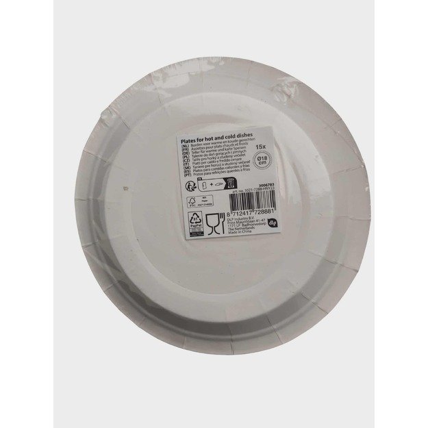 Popierinės lėkštės su sidabriniais fejerverkais, 15 vnt., Ø18 cm 1