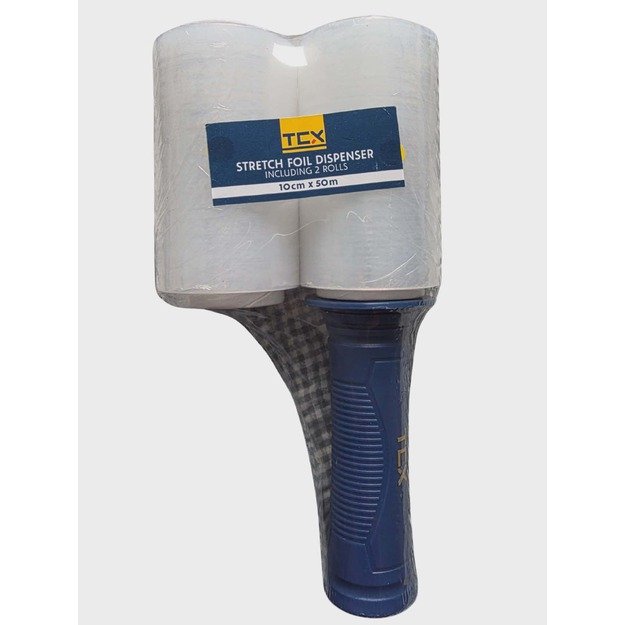Stretch plėvelės laikiklis TEX su 2 ritiniais (10 cm x 50 m)