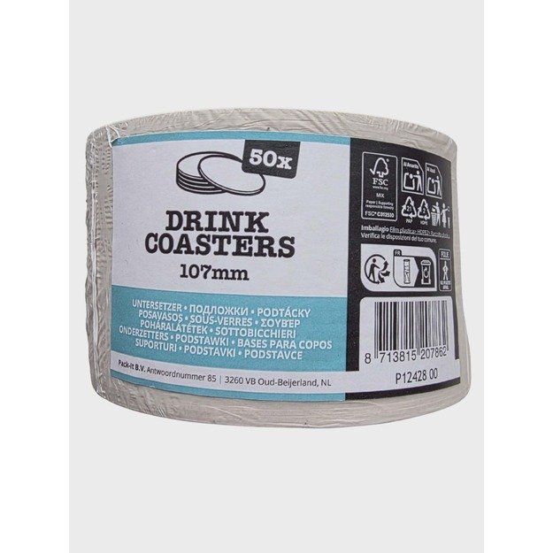 Popieriniai padėkliukai gėrimams, 50 vnt., 107 mm 2