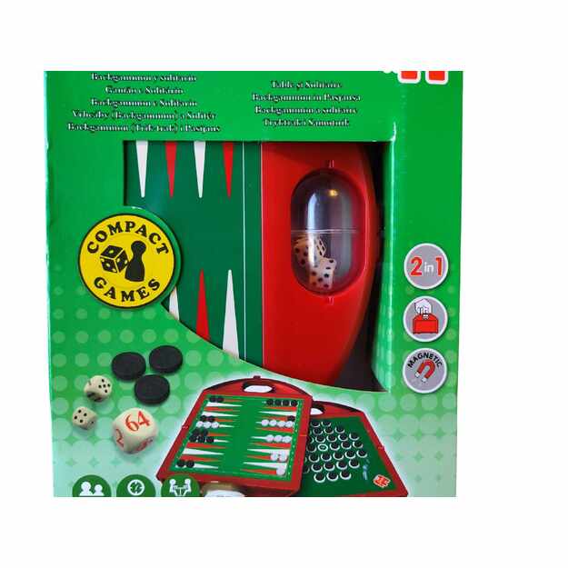  Stalo žaidimas „Backgammon & Solitaire“ 2 in 1, magnetinis 1