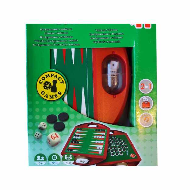  Stalo žaidimas „Backgammon & Solitaire“ 2 in 1, magnetinis