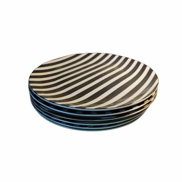 Keraminė lėkštė su juodais dryžiais, 26,5 cm 1