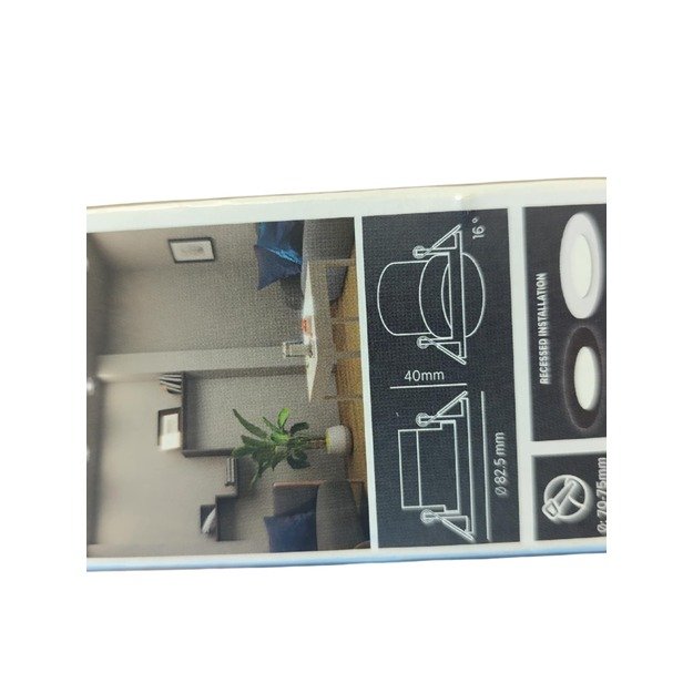 LED įleidžiamas šviestuvas 4,7W „Dim to Warm“, juodas apvadas 2