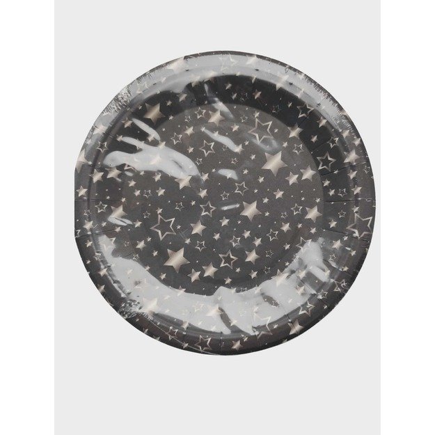 Popierinės lėkštės su žvaigždutėmis, 15 vnt., Ø18 cm