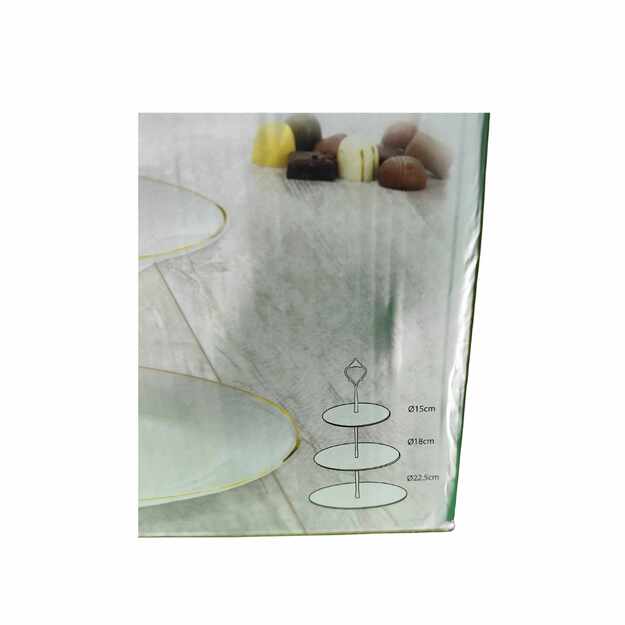 Excellent Houseware trijų aukštų serviravimo stovas – porcelianas, metalas, 35 cm 2