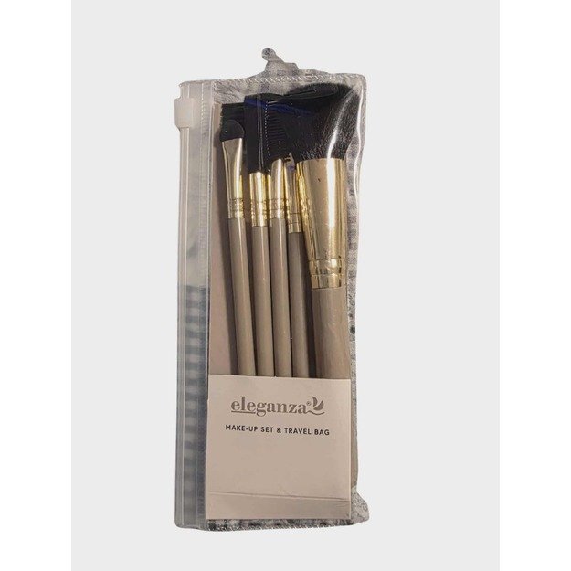 Eleganza makiažo teptukų rinkinys su kelioniniu dėklu (5 vnt.) 1