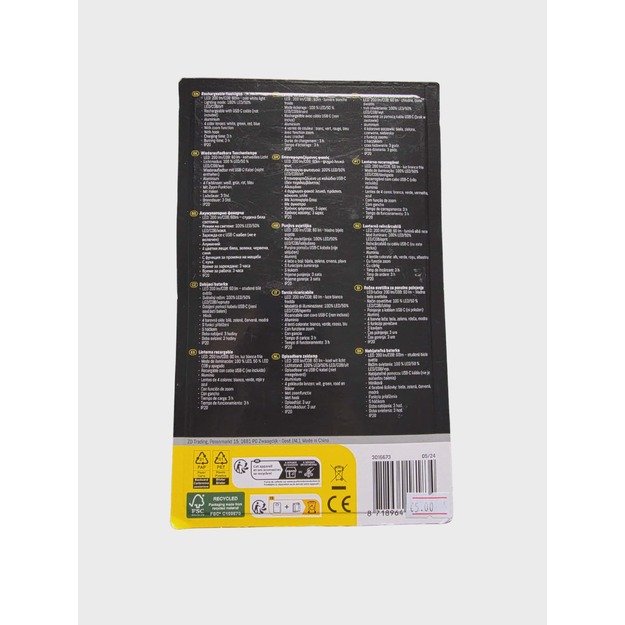 Įkraunamas LED žibintuvėlis 200+60 lm su kabliu 1