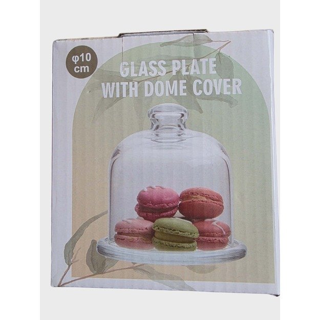 Stiklinė lėkštė su stikliniu gaubtu Ø10 cm