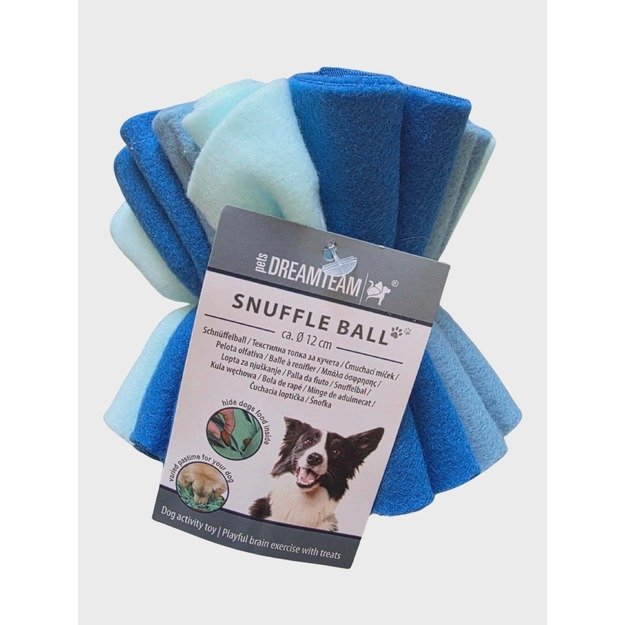 Pets Dreamteam uostymo kamuolys šunims „Snuffle Ball“, mėlynas, Ø 12 cm