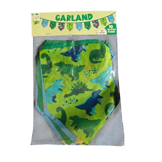 Cool2Party dinozaurų tematikos vėliavėlių girlianda, 4,5 m