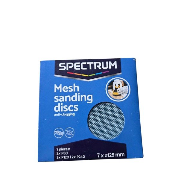 Spectrum tinkliniai šlifavimo diskai Ø125 mm P80/P120/P240 – 7 vnt.