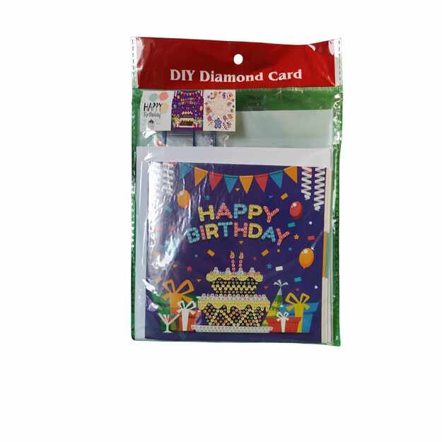 DIY Diamond Painting gimtadienio atvirukų rinkinys (3 vnt.)