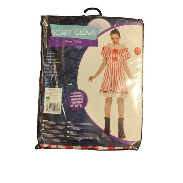 Helovino kostiumas „Scary Clown“ su suknele ir apykakle (S dydis)