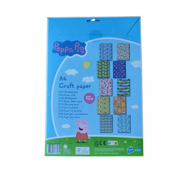 Peppa Pig dekoratyvinis A4 popierius rankdarbiams, 10 lapų rinkinys (150 gsm) 2