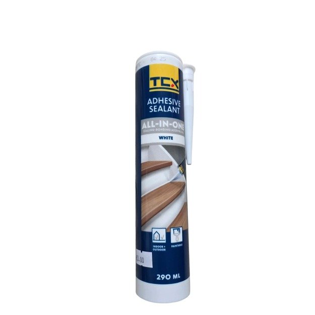 TCX All-in-One universalūs klijai–hermetikas, balti, 290 ml
