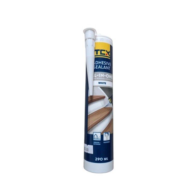 TCX All-in-One universalūs klijai–hermetikas, balti, 290 ml 1