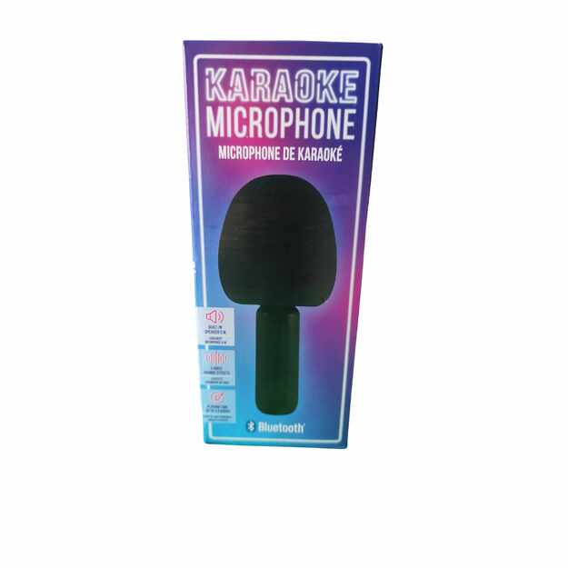 Belaidis karaoke mikrofonas su garsiakalbiu ir balso efektais (defektuota dėžutė)