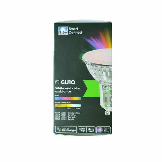 LSC Smart Connect išmani LED lemputė GU10, 4.9W, 380 lm, RGB + šilta/šalta balta 2