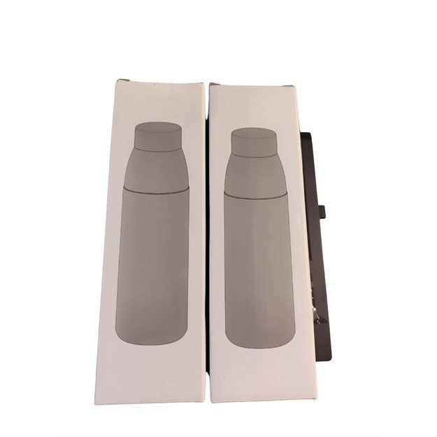 Stiklinė gertuvė su bambuko dangteliu ir žydra silikonine apsauga, 550 ml 2