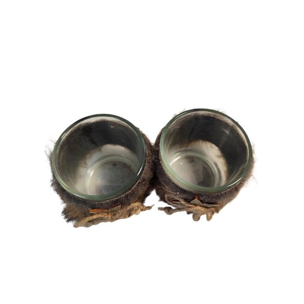 Žvakidė su kailiu ir žvaigždutės dekoru 2