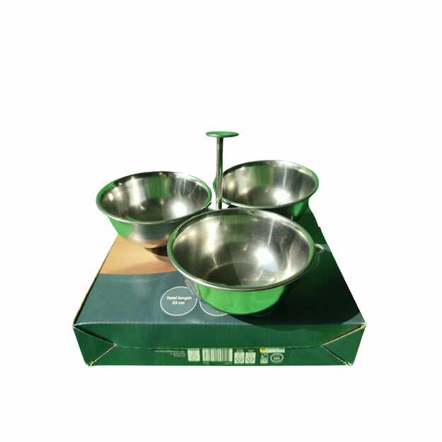 Snack Bowl trijų nerūdijančio plieno dubenėlių rinkinys su rankena, 23 c 1