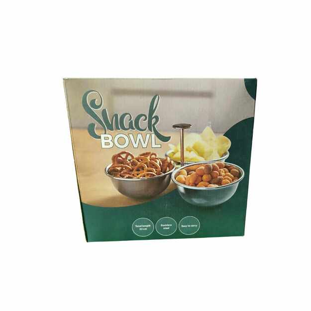 Snack Bowl trijų nerūdijančio plieno dubenėlių rinkinys su rankena, 23 c