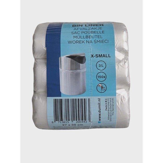 Šiukšlių maišeliai Bin Liner X-Small – 3 L, 150 vnt.