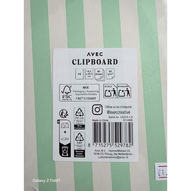 AVEC A5 segtuvas–planšetė su lapais, žalia 1