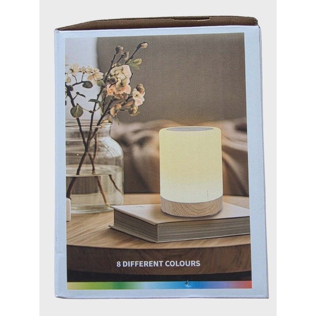 Sensorinė stalinė lempa „Deluxa Home“ Wood Look, 8 spalvos 1