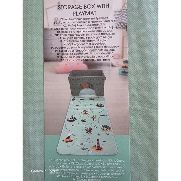 Žaislų laikymo dėžė su žaidimų kilimėliu