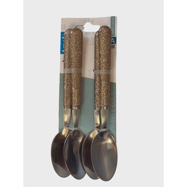Maži šaukšteliai „Sparkle Gold“, 4 vnt.