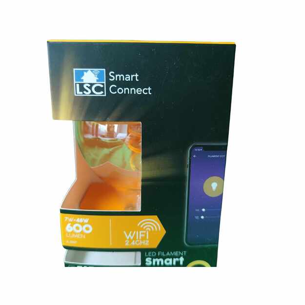 LSC Smart Connect išmani LED filamentinė lemputė E27, 7W, 600 lm