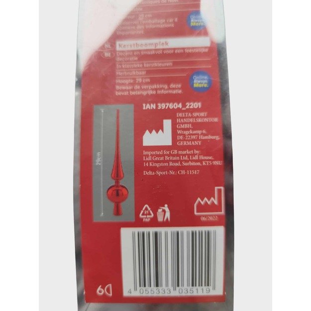 Raudonas eglutės viršus „Livarno Home“, 29 cm 1