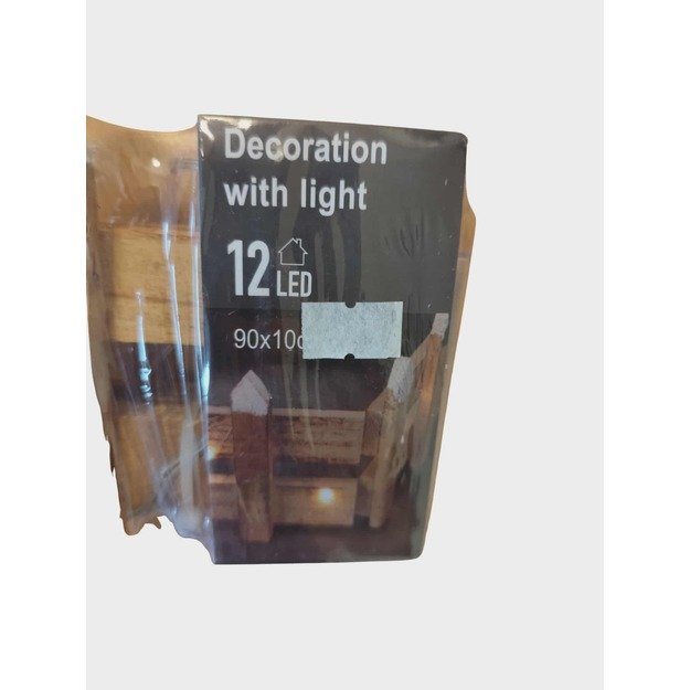  Medinė dekoracija su LED lemputėmis, 90×10 cm 1