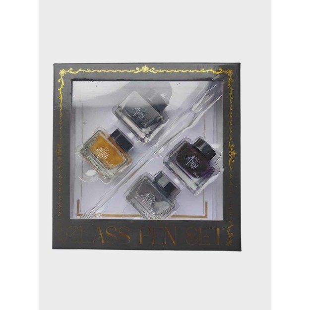  Stiklinis rašiklis su rašalu – „Glass Pen Set“