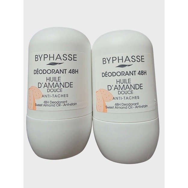 Rutulinis dezodorantas su saldžiųjų migdolų aliejumi „Byphasse Déodorant 48H“, 50 ml