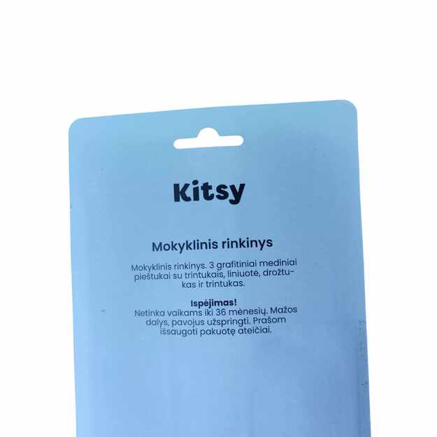Kitsy mokyklinis rinkinys su pieštukais, liniuote, drožtuku ir trintuku 1