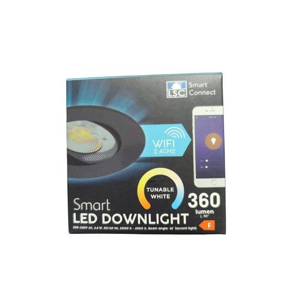 LSC Smart Connect WiFi LED Downlight, reguliuojamos spalvos temperatūros
