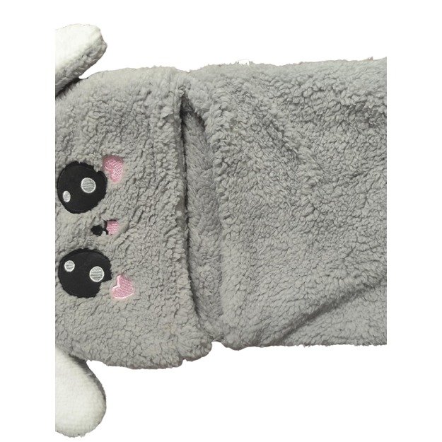 Vaikiška šilta mova su kepuryte, kiškučio dizainas, pilka, 2–5 m. vaikams 1