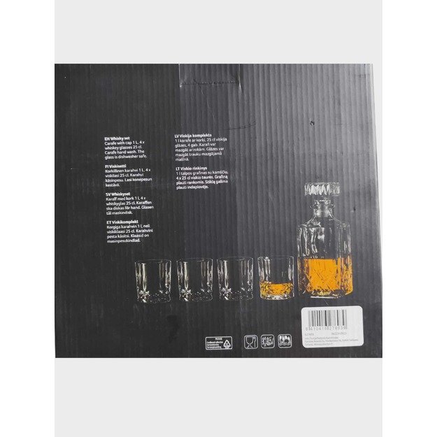 4Living stiklo viskio rinkinys su grafinu ir 4 stiklinėmis 2