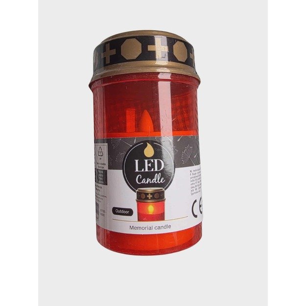LED kapų žvakė (raudona, ilgai deganti)
