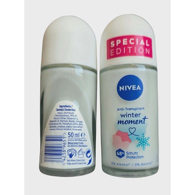 NIVEA Winter Moment antiperspirantas rutulinis, 48 val., 50 ml (Special Edition) 1