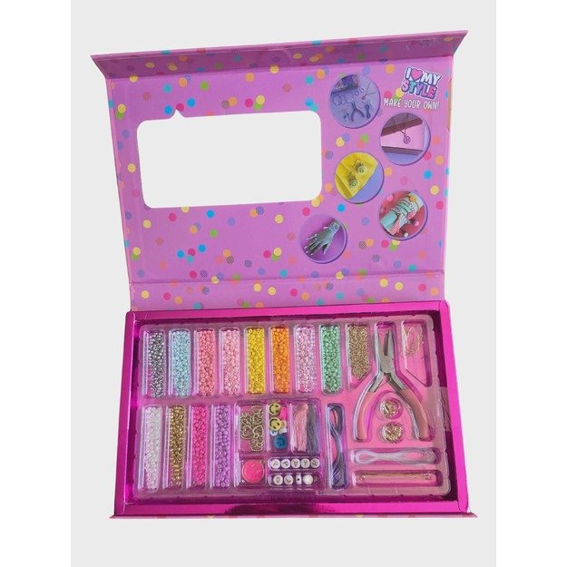 Papuošalų gamybos rinkinys „I Love My Style“ – pasigamink apyrankes ir vėrinius (6+)