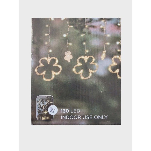 LED užuolaidinės lemputės su gėlių formomis, šiltai baltos 1